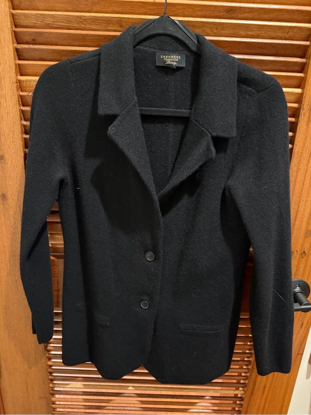Charter Club Black Cashmere-Blend Women's Blazer